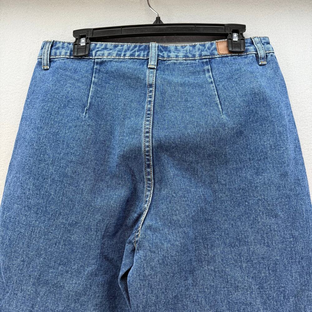 Rubberband Stretch Jeans Women's 30 11/12 Blue Patch Pocket Wide Leg NWT - Picture 3 of 14